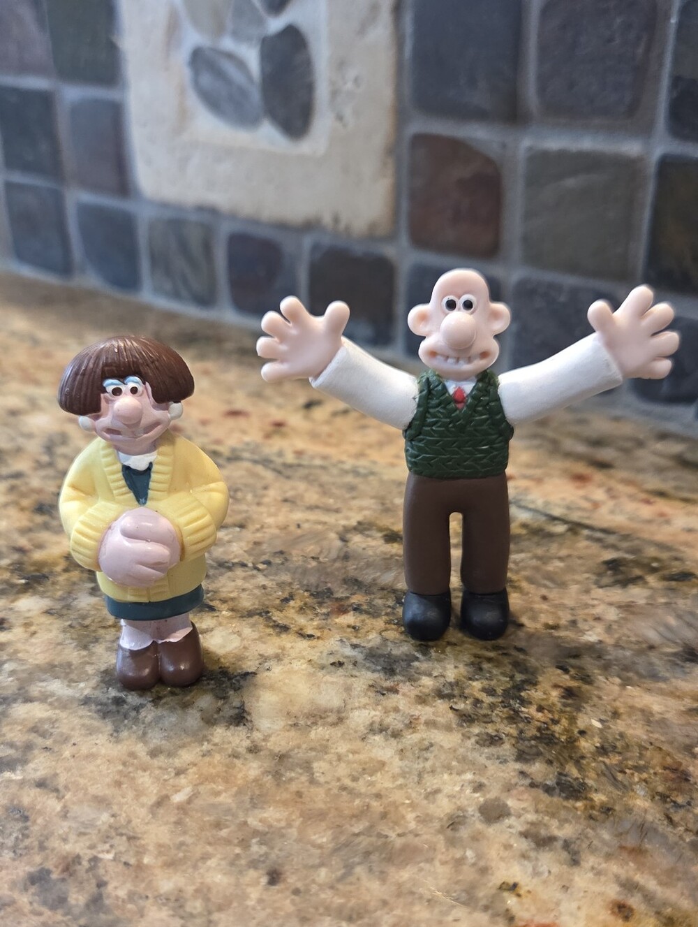 1989 Wallace & Gromit Wallace Wendy  Bendable 4" Applause China Vintage Figure